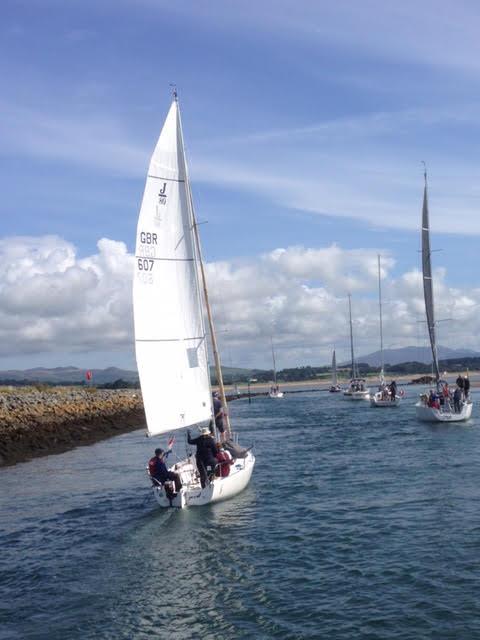 Fleet heading out on the final day of the Spinlock IRC Welsh Championships photo copyright Denise Ellis taken at Plas Heli Welsh National Sailing Academy and featuring the IRC class