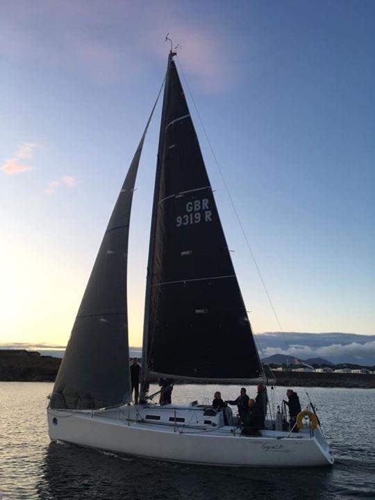 Race winner Sgrech at the start of ISORA Race 11 photo copyright Stu Trunkfield taken at Pwllheli Sailing Club and featuring the IRC class