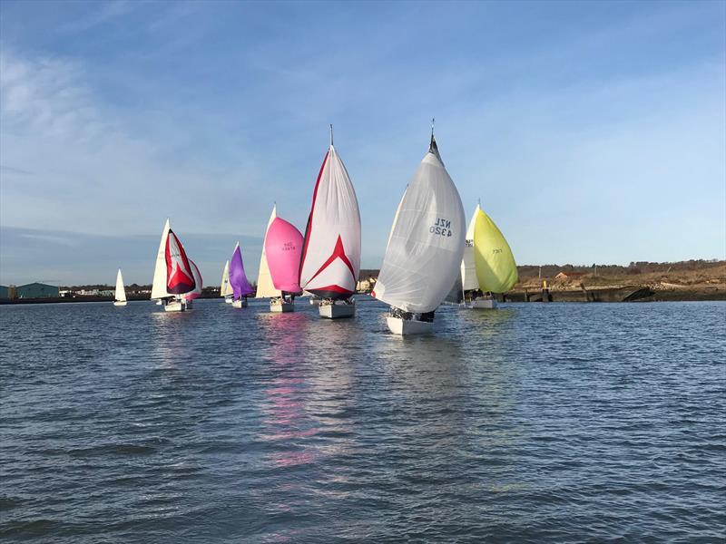 Dodging adverse tide brings the fleet together in Medway YC Autumn Series Race 4 photo copyright Aaron Goodman-Simpson taken at Medway Yacht Club and featuring the IRC class