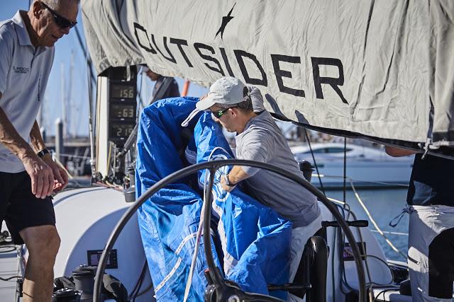 Tilmar Hansen's Elliott 52 Outsider ahead of the RORC Transatlantic Race title photo copyright RORC / James Mitchell taken at Royal Ocean Racing Club and featuring the IRC class