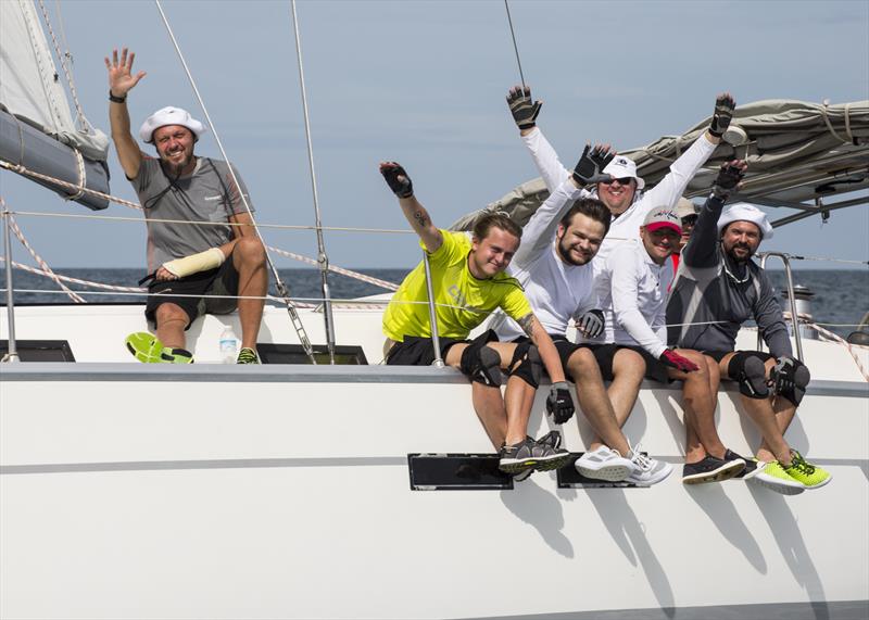Happy sailors on day 3 of the Phuket King's Cup Regatta photo copyright Guy Nowell / Phuket King's Cup taken at Royal Varuna Yacht Club and featuring the IRC class