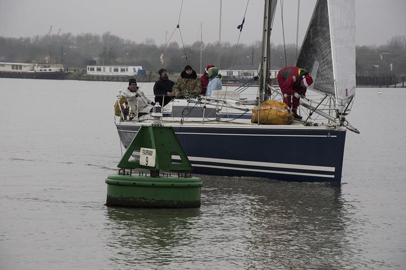 Sapphire rounding a mark during race 3 of the Crouch Yacht Club Nutcracker Series photo copyright Alan Shrimplin taken at Crouch Yacht Club and featuring the IRC class