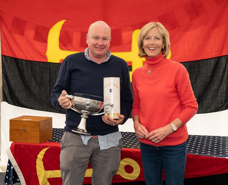 John Stamp of Jacob VII receives the trophy from Fiona Watson at the Mudhook Regatta - photo © Neill Ross