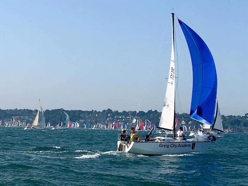 The Greig City Acadamy team in the 2019 Round the Island Race photo copyright Scaramouche taken at  and featuring the IRC class