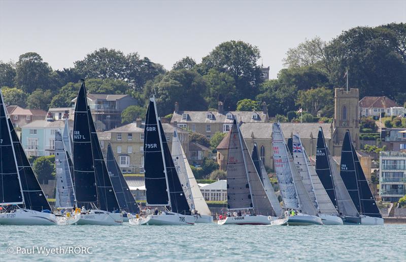IRC Three start at the RYS Line Cowes for the 2021 Cowes-Dinard-St Malo Race photo copyright Paul Wyeth / RORC taken at Royal Ocean Racing Club and featuring the IRC class
