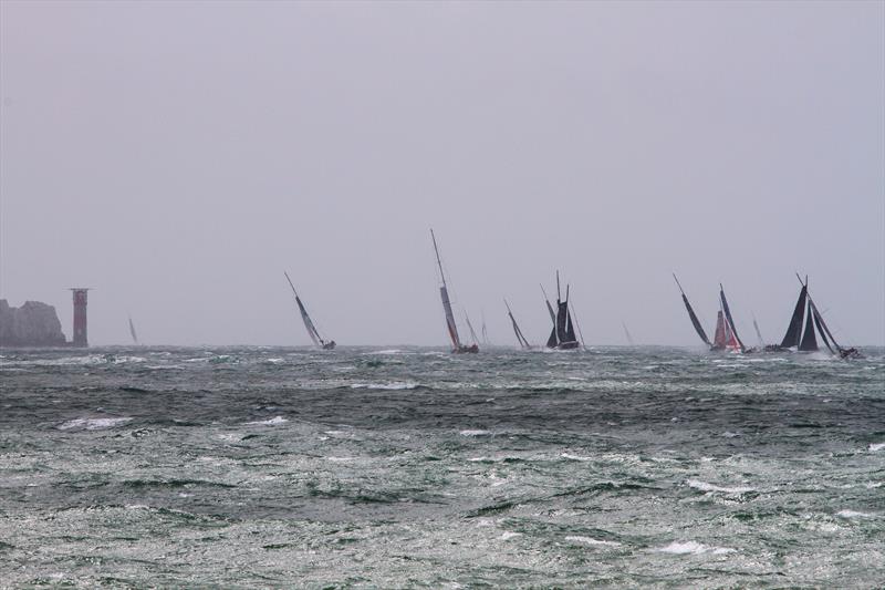 Passing The Needles after the Rolex Fastnet Race start photo copyright Mark Jardine taken at Royal Ocean Racing Club and featuring the IRC class