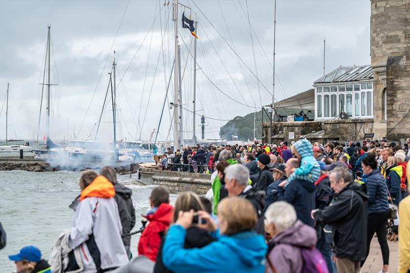 Hundreds of spectators on and off the water enjoyed the spectacle of the Rolex Fastnet Race start photo copyright Martin Allen / www.pwpictures.com taken at Royal Ocean Racing Club and featuring the IRC class