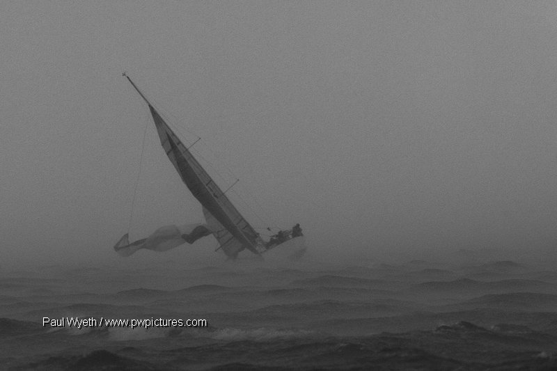 Driving rain and vicious squalls on the final day of the Garmin Hamble Winter Series photo copyright Paul Wyeth / www.pwpictures.com taken at Hamble River Sailing Club and featuring the IRC class