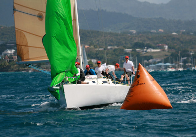 Bruggadung BDS rounding the mark during the Grenada Sailing Festival