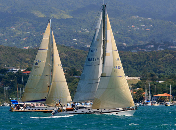 Bruggadung BDS rounding the mark during the Grenada Sailing Festival