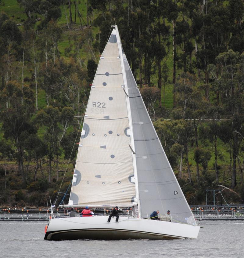 Bombora, which as Micropay Cuckoos Nest won the 1993 Sydney Hobart, during the Cock of the Huon photo copyright Peter Campbell taken at Derwent Sailing Squadron and featuring the IRC class