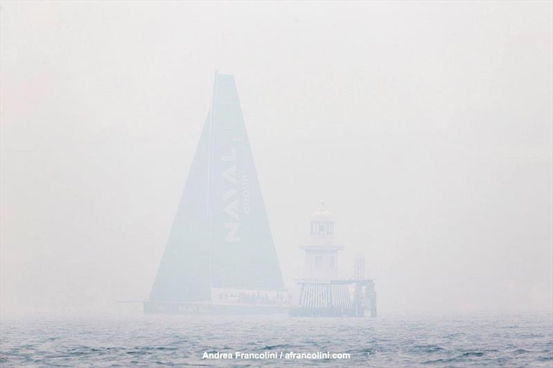 Smoke on the water during the Grinders Coffee SOLAS Big Boat Challenge photo copyright Andrea Francolini taken at Cruising Yacht Club of Australia and featuring the IRC class