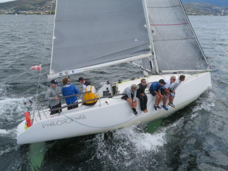 Philosopher powers to windward in the King of the Derwent today photo copyright Michelle Denney taken at Derwent Sailing Squadron and featuring the IRC class