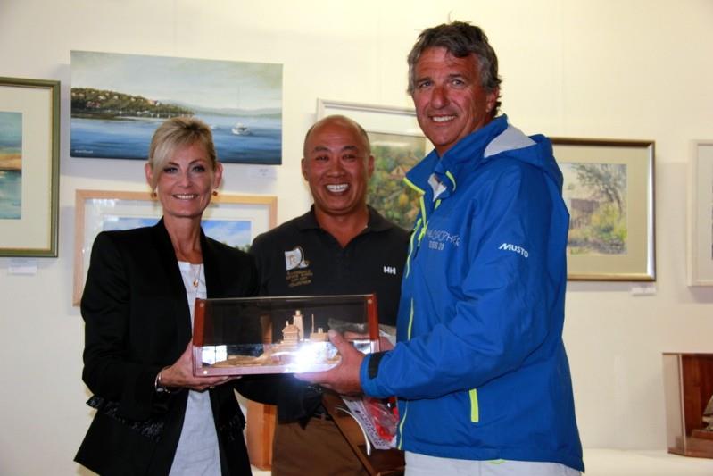 Owner/skipper Shaun Tiedemann accepted the King of the Derwent trophy photo copyright Abbalenda Whalen taken at Derwent Sailing Squadron and featuring the IRC class