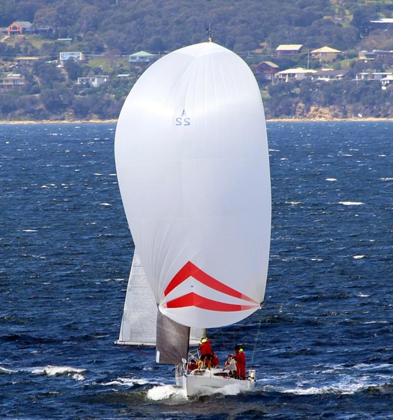 Filepro Spinnaker - 2018 Riversdale Estate Wines Launceston to Hobart Race - Day 1 photo copyright Peter Watson taken at Derwent Sailing Squadron and featuring the IRC class