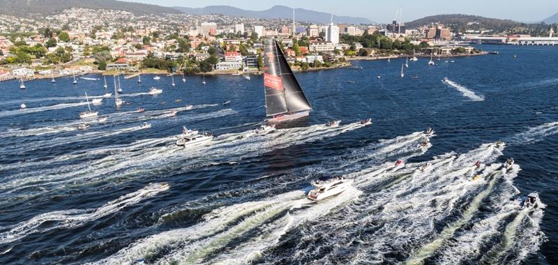 Wild Oats XI arrives in Hobart to claim a record ninth 2018 Rolex Sydney Hobart Yacht Race line honours success - photo © Rolex / Studio Borlenghi