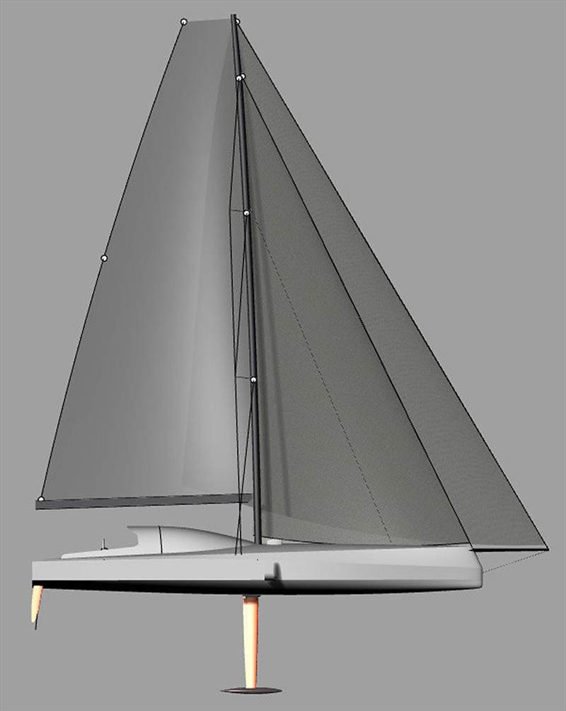 Rig and sail plan for the fully foiling FBVM 52 - photo © FBVM