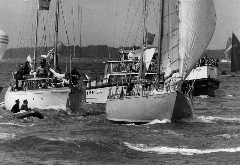 50 years ago. Chay Blyth returning to the Hamble aboard his 59ft ketch BRITISH STEEL at the end of his 292-day solo non-stop West-about circumnavigation photo copyright Chay Blyth Archive / PPL taken at  and featuring the IRC class