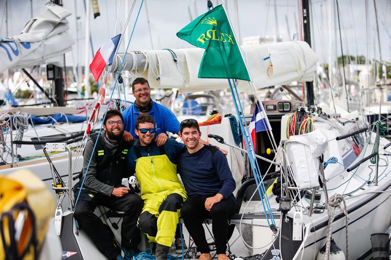 Third place in IRC Four for François Charles and the young team from Morlaix, Brittany on the Dehler 33 Sun Hill 3 - Rolex Fastnet Race photo copyright Paul Wyeth / www.pwpictures.com taken at Royal Ocean Racing Club and featuring the IRC class