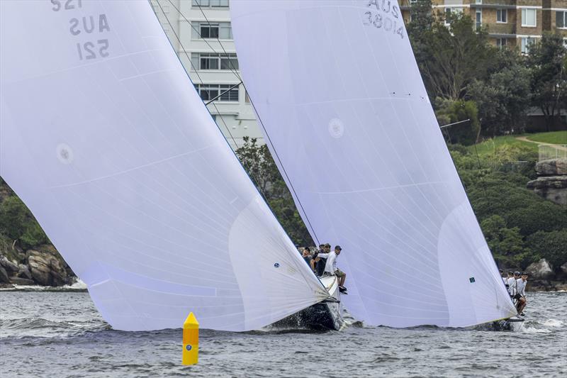 InfoTrack Go and Revolver head-to-head on day 1 of the 2022 Sydney Harbour Regatta photo copyright Andrea Francolini / MHYC taken at Middle Harbour Yacht Club and featuring the IRC class