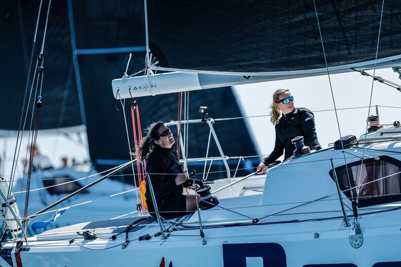 Team Rockitt (Dee Caffari and Shirley Robertson) in their Jeanneau Sunfast 3300 at the start of the De Guingand Bowl photo copyright Paul Wyeth taken at Royal Ocean Racing Club and featuring the IRC class