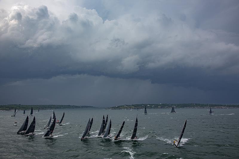 A line of thunderstorms approaches from the northwest, ultimately delaying the final three starts - 52nd Newport Bermuda Race photo copyright Daniel Forster / PPL taken at Royal Bermuda Yacht Club and featuring the IRC class