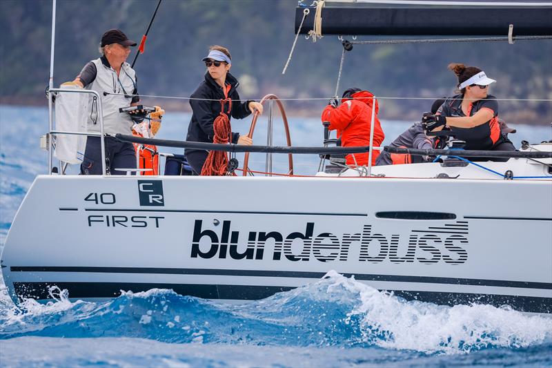 Danielle Hutcheson at the helm of Blunderbuss on day 2 at Hamilton Island Race Week photo copyright Salty Dingo taken at Hamilton Island Yacht Club and featuring the IRC class