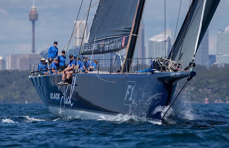 Black Jack leads down the Harbour photo copyright Bow Caddy Media taken at Cruising Yacht Club of Australia and featuring the IRC class