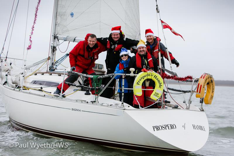 41st Hamble Winter Series - Prospero in the Christmas spirit photo copyright Paul Wyeth / www.pwpictures.com taken at Hamble River Sailing Club and featuring the IRC class