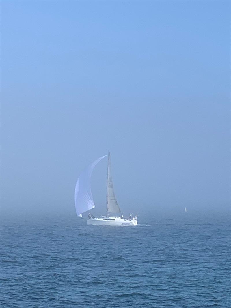 Zigzag in the mist in the third ISORA 2023 Welsh Coastal Race in Pwllheli photo copyright Jules Ashworth  taken at Pwllheli Sailing Club and featuring the IRC class
