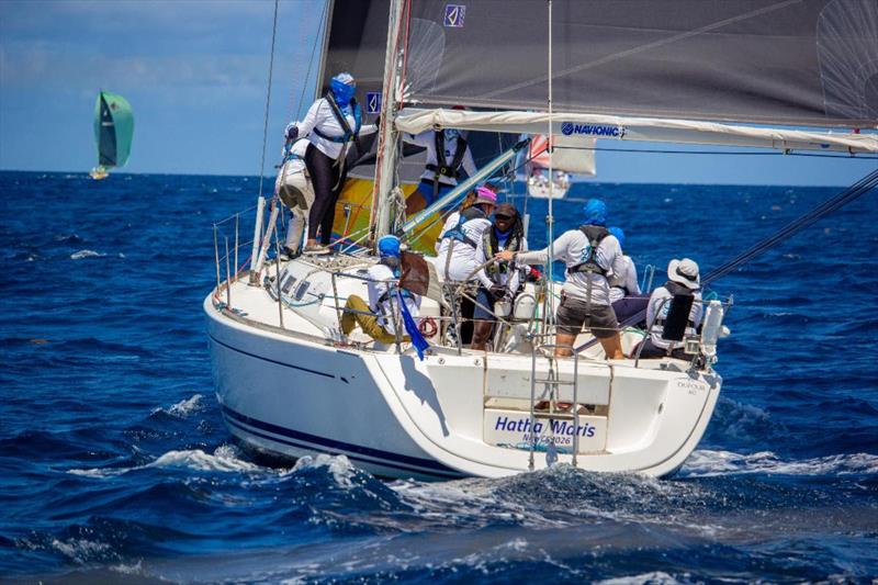 Lyssandra Barbieri's Hatha Maris is racing with an all-women team on the Dufour 40 at Antigua Sailing Week 2023 photo copyright Travis Harris taken at Antigua Yacht Club and featuring the IRC class