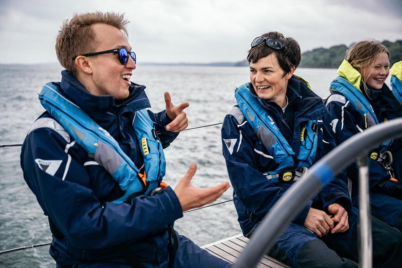 Josh on board Solent Hero with Dame Ellen during 2022's Round the Island Race weekend photo copyright Martin Allen Photography taken at Island Sailing Club, Cowes and featuring the IRC class