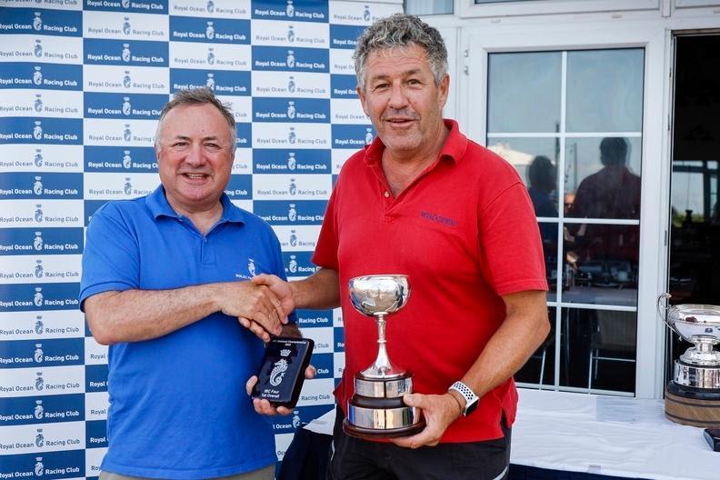 Giovanni Belgrano receives the Jackdaw Trophy from RORC Commodore James Neville for second overall in theRORC's IRC National Championships - photo © Paul Wyeth / www.pwpictures.com