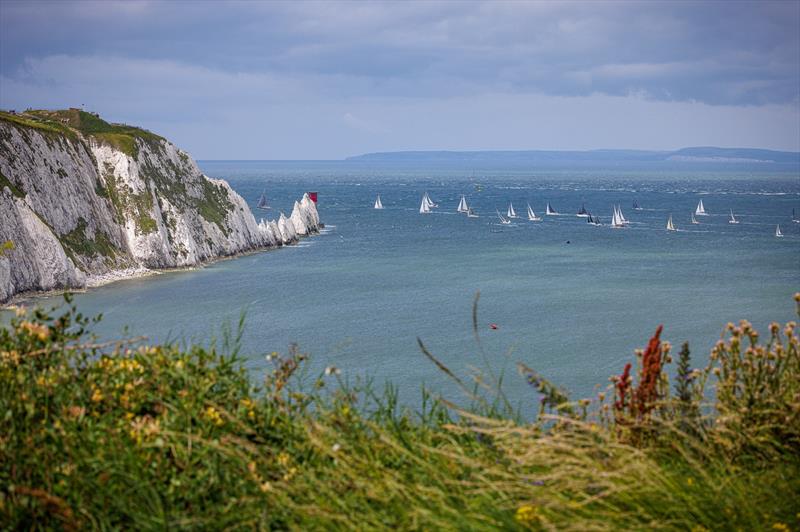 Approaching the Needles during the 2023 Round the Island Race - photo © Christian Lawrence Photography