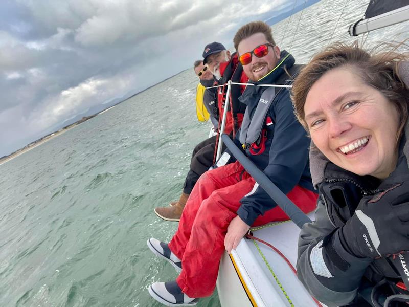 Happy faces on Honey Bee - Pwllheli Autumn Challenge Series week 4 photo copyright Rebecca Warren taken at Plas Heli Welsh National Sailing Academy and featuring the IRC class