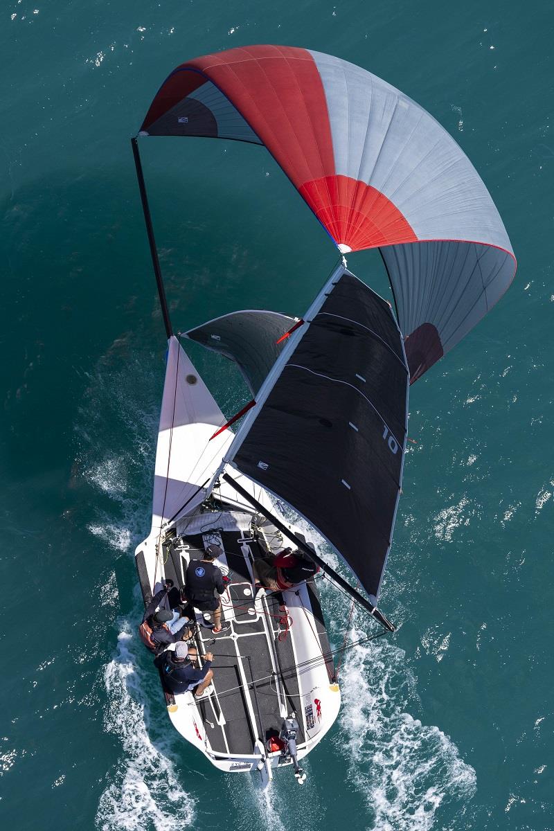 Overhead view of Guilty Pleasures X at Maggie Island last year - SeaLink Magnetic Island Race Week photo copyright Andrea Francolini taken at Townsville Yacht Club and featuring the IRC class