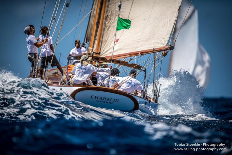 96-year old Charm III, 50-foot staysail schooner - Antigua Classic Yacht Regatta - photo © Tobias Stoerkle