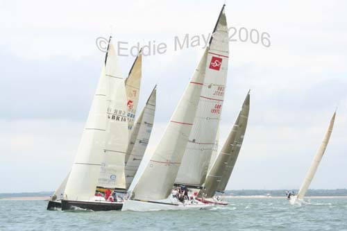 2XL squeezed on the line in race 1 photo copyright Eddie Mays taken at Royal Southern Yacht Club and featuring the IRM class