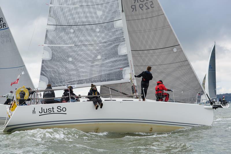 J109 Just So on day 5 of the Helly Hansen Warsash Spring Series photo copyright Iain McLuckie taken at Warsash Sailing Club and featuring the J109 class