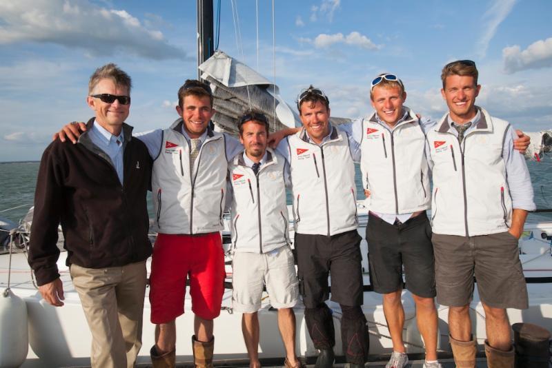 Jeff Johnstone, President of J/Boats was on the dock to welcome British Soldier after finishing the Sevenstar Round Britain and Ireland Race photo copyright Patrick Eden / RORC taken at Royal Ocean Racing Club and featuring the J111 class
