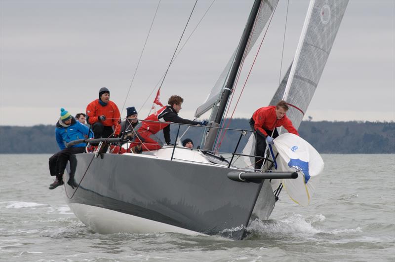 Jitterbug J111 in IRC1 on day 2 of the Helly Hansen Warsash Spring Series photo copyright Iain McLuckie taken at Warsash Sailing Club and featuring the J111 class