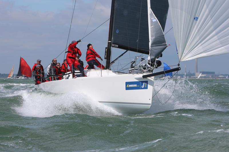 Stuart Sawyer's Black Dog photo copyright Tim Wright / www.photoaction.com taken at Royal Cornwall Yacht Club and featuring the J111 class