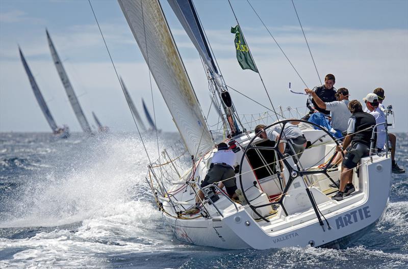 Lee Satariano's J/122 Artie, winners of the 2014 Rolex Middle Sea Race photo copyright Rolex / Kurt Arrigo taken at Royal Malta Yacht Club and featuring the J/122 class