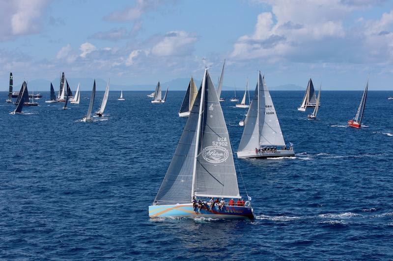 Ed Fishwick's J/122 Redshift on El Ocaso nailed the pin end at the first start which saw the combined IRC 2 & 3 fleet at the start of the RORC Caribbean 600 - photo © RORC / Tim Wright