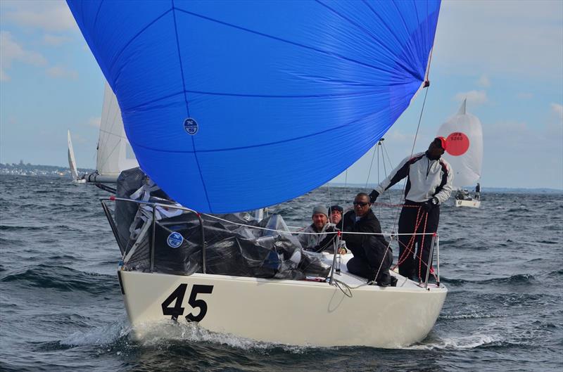 J/24 World Championship at Newport, Rhode Island day 3 photo copyright Christopher Howell taken at Sail Newport and featuring the J/24 class