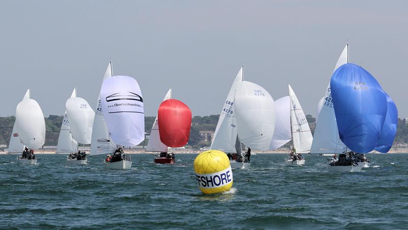 J/24 course on day 2 of the International Paint Poole Regatta photo copyright Mark Jardine taken at Parkstone Yacht Club and featuring the J/24 class