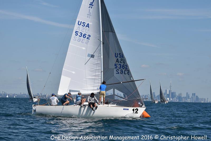 Will Welles on day 1 of the J/24 North American Championship photo copyright Christopher Howell taken at Port Credit Yacht Club and featuring the J/24 class