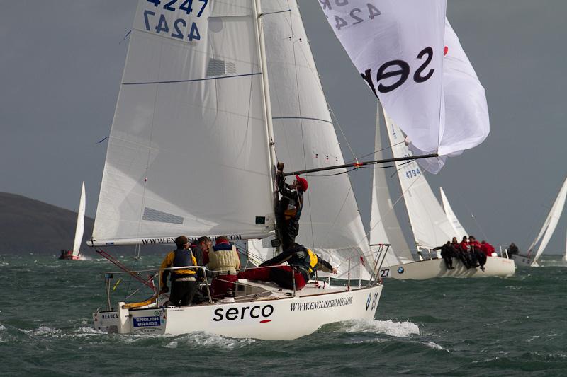BMW J/24 Europeans day 2 photo copyright Gareth Craig Photography / www.fotosail.com taken at Howth Yacht Club and featuring the J/24 class