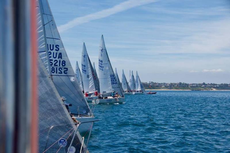 Racing gets underway in great conditions at the start of Day 1 - Monjon J24 Nationals photo copyright Luis Ferreiro taken at  and featuring the J/24 class