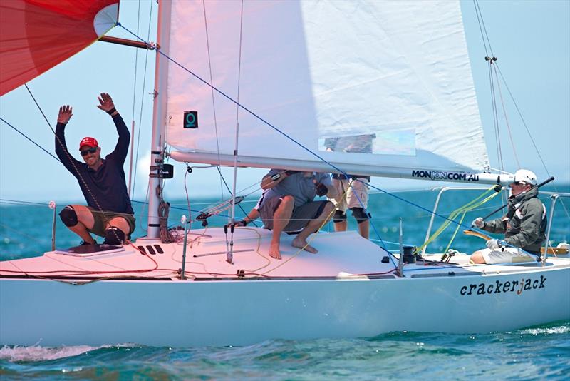 Doug MacGregor, First time Nationals race winner – go Doug ! - 2018 Monjon J24 Nationals – Day 2 photo copyright Luis Ferreiro taken at Sandringham Yacht Club and featuring the J/24 class